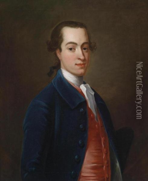 Portrait Of A Young Gentleman In A Tricorne And A Velvet Jacket Oil Painting - Francis Lindo