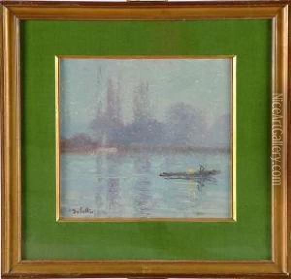 Barque Sur La Seine Oil Painting - Joseph Delattre