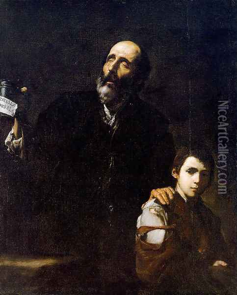 Blind Beggar and his Boy 1632 Oil Painting - Jusepe de Ribera