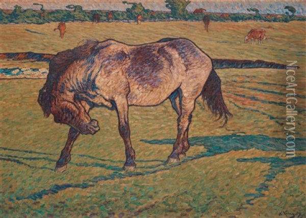 En Liten Gralle (a Little Horse) Oil Painting - Nils Kreuger