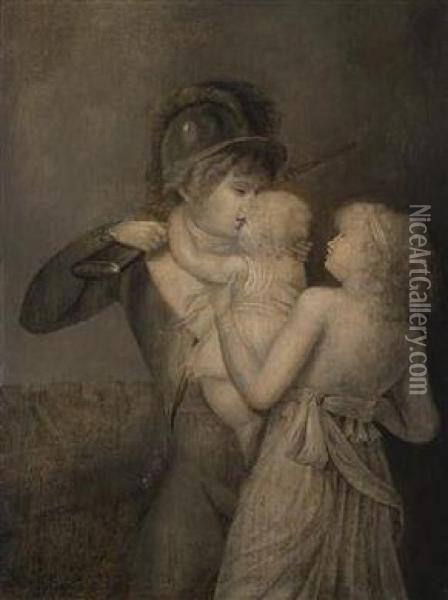 A Soldier Bidding Farewell To Hisfamily Oil Painting - Baron Francois Gerard