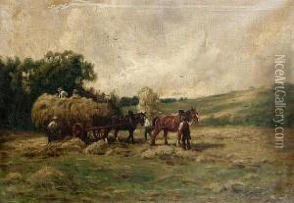 Harvesting Scenes, A Pair Oil Painting - Tom Seymour