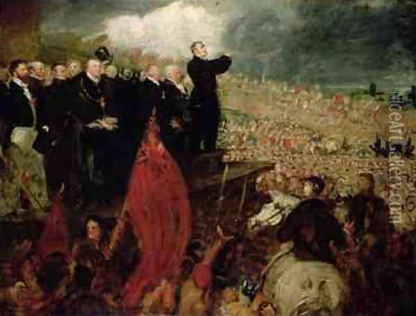 The Meeting of the Unions on Newhall Hill Birmingham Oil Painting - Benjamin Robert Haydon