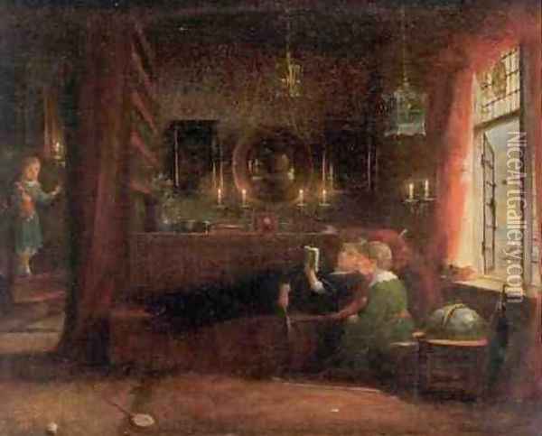 Story Time Oil Painting - Frederick Daniel Hardy