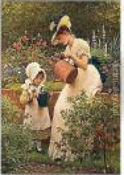 The Young Gardener Oil Painting - George Dunlop, R.A., Leslie