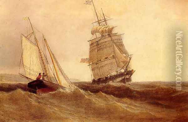Passing Ships Oil Painting - William Bradford
