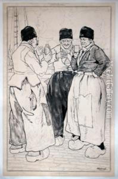 [<de Kempenaar. Gezondheidsliqueur Jacques Neefsantwerpen>], 1903. Oil Painting - Hendrick, Henri Cassiers