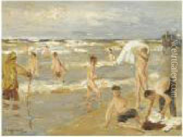 Badende Knaben (boys Bathing) Oil Painting - Max Liebermann