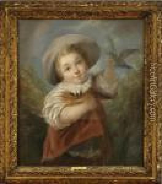 Boy With Bird And Chicks In Nest Oil Painting - John Russell