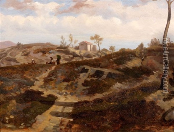 La Ginest, Au-dessus De Cassis Oil Painting - Emile (Charles Joseph) Loubon