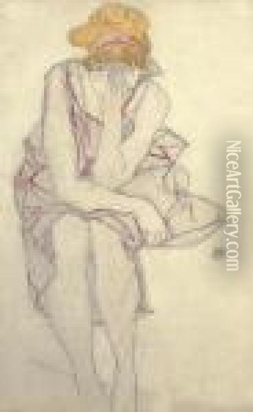 Sitzende Frau Mit Blondem Haar Oil Painting - Egon Schiele