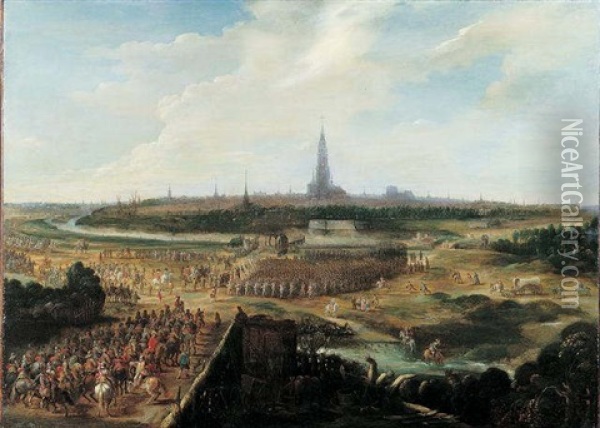 L'entree Du Cardinal-infant Ferdinand D'espagne A Anvers Le 17 Avril 1635 Oil Painting - Pieter Meulener