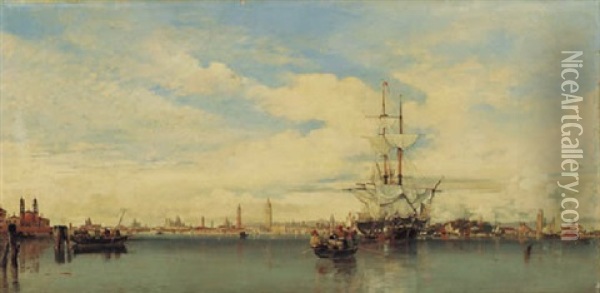 Venice From The Lagoon Oil Painting - Edward William Cooke