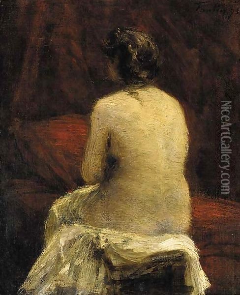 Etude de femme nue vue de dos Oil Painting - Ignace Henri Jean Fantin-Latour