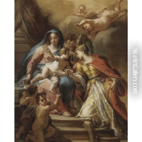 The Mystic Marriage Of Saint Catherine Oil Painting - Ubaldo Gandolfi