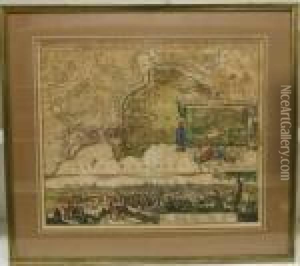 Accurate Vorstellung Der Orientalisch - Kaiserlichen Haupt- Und Residenz-stadt Constantinopel Oil Painting - Johan Baptist Homann