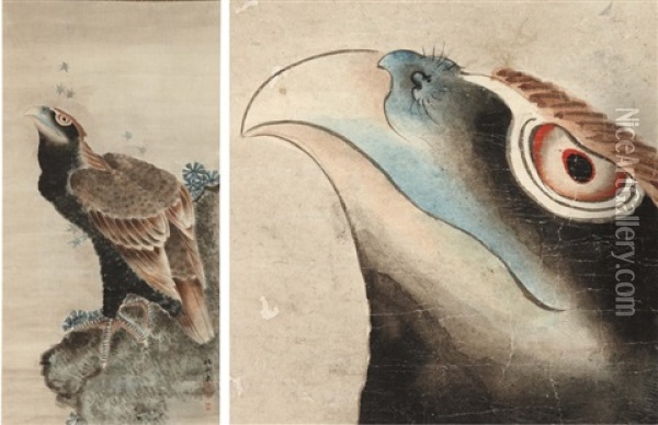 Aigle Sur Une Branche Oil Painting -  Hokusai