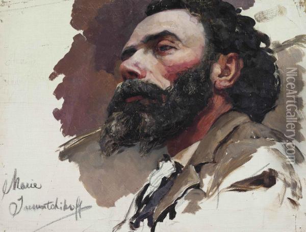 Portrait Of A Man Oil Painting - Maria Vasil'Evna Jakuncikova