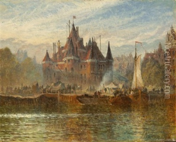 Amsterdam - Blick Auf Den Nieuwe Markt Oil Painting - Henry Thomas Dawson