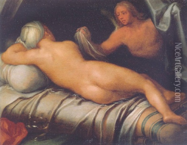 Amor And Psyche Oil Painting - Cornelis Cornelisz Van Haarlem