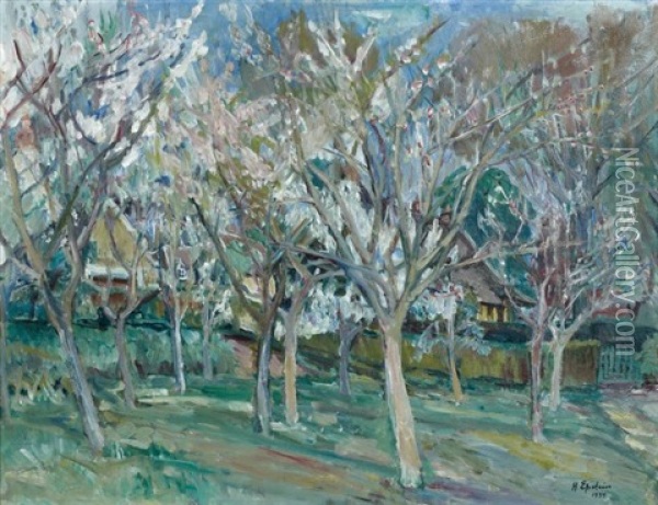 Le Jardin Du Pavillon De Peche D'aristide Briand A Cocherel Oil Painting - Henri Epstein