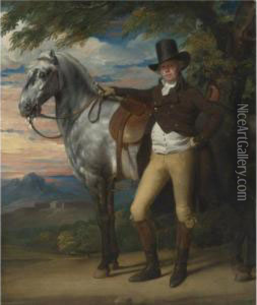 With A Grey Hunter Oil Painting - John Singleton Copley