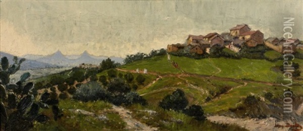 Village Kabyle, Environs De Maillot Oil Painting - Jean Darley