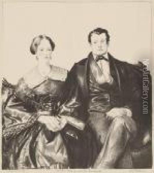Auntie Mason And Her Husband Oil Painting - George Wesley Bellows