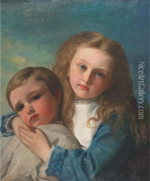 Brother And Sisterly Love Oil Painting - George Bernard O'Neill