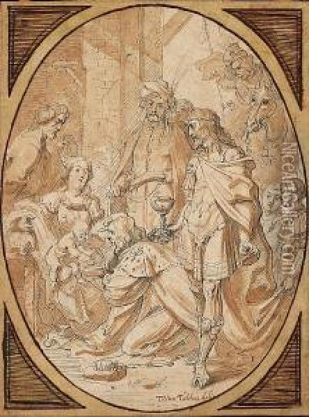 The Adoration Of The Magi Oil Painting - Theodor Van Thulden