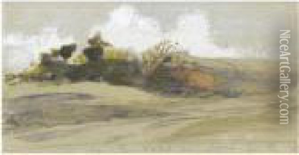 A Road Past A Farm Oil Painting - Samuel Palmer