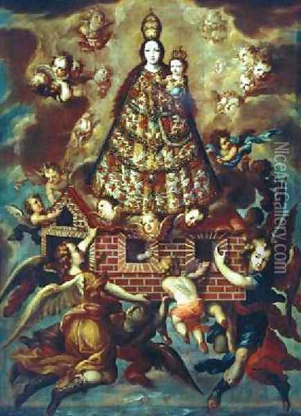 Transportation of the Holy House of Loreto Oil Painting - Francisco de Leon