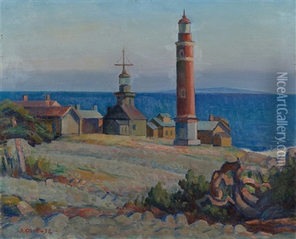 Lighthouse Oil Painting - Ilmari Aalto