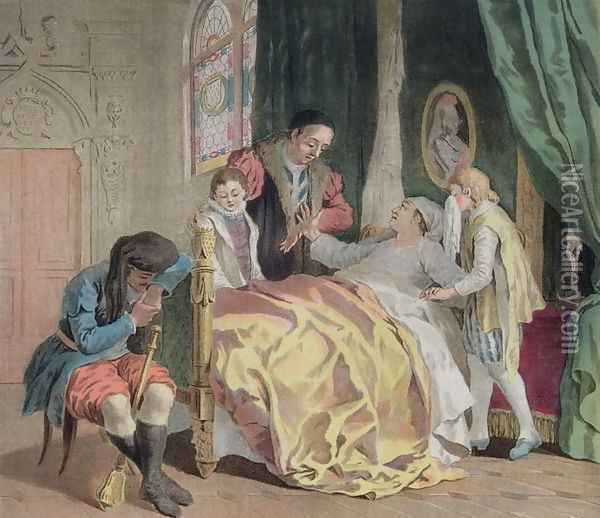 Jean V, Duke of Brittany 1389-1442, Charging Olivier Clisson with the Care of his Children, 1788 Oil Painting - Antoine Louis Francois Sergent-Marceau