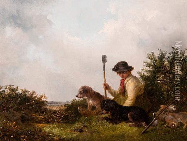 The Rabbit Catchers Oil Painting - Thomas Smythe