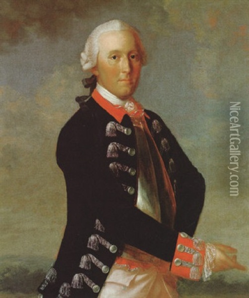 Bildnis Des Carl Von Buren, Oberst In Der Hollandischen Schweizergarde Oil Painting - Johann Joseph Kauffmann