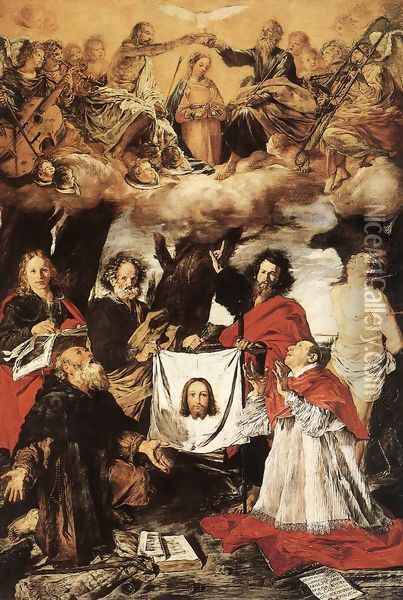 Coronation Of The Virgin With Saints 1625 Oil Painting - Giovanni Serodine