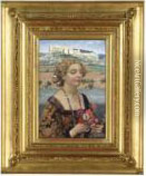 Petrarch's Laura At Avignon Oil Painting - Eleanor Fortescue Brickdale