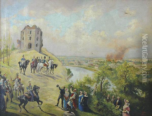 Napoleon Pod Wieza Giedymina Oil Painting - Wladyslaw Leszczynski