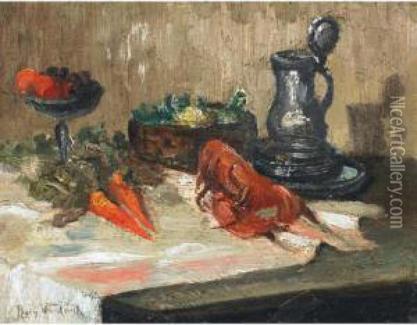 Still Life With Tankard Oil Painting - Percy Franklin Woodcock