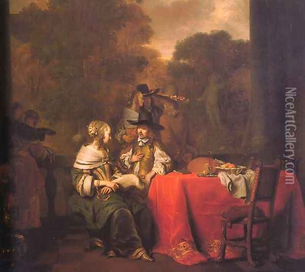 Party on a Terrace, 1652 Oil Painting - Gerbrand Van Den Eeckhout