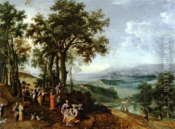 Paysage Avec Le Christ Prechant Oil Painting - Jacob Grimmer