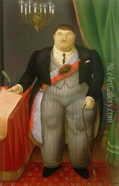 The President El Presidente Oil Painting - Fernando Botero