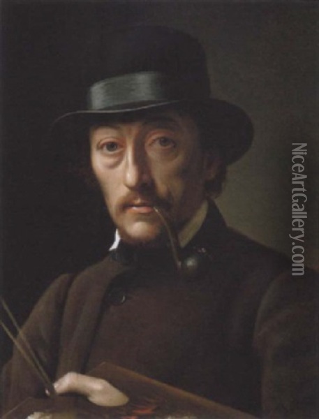 Portraet Af Maleren Oil Painting - Anton Laurids Johannes Dorph