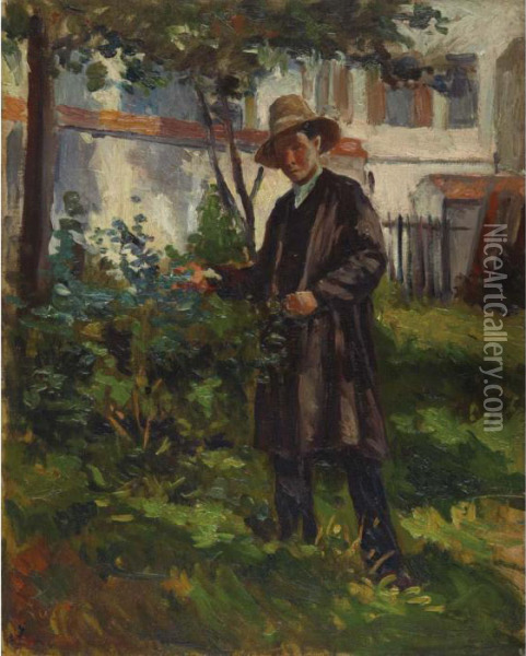 Gentilly, Le Jeune Jardinier Oil Painting - Maximilien Luce