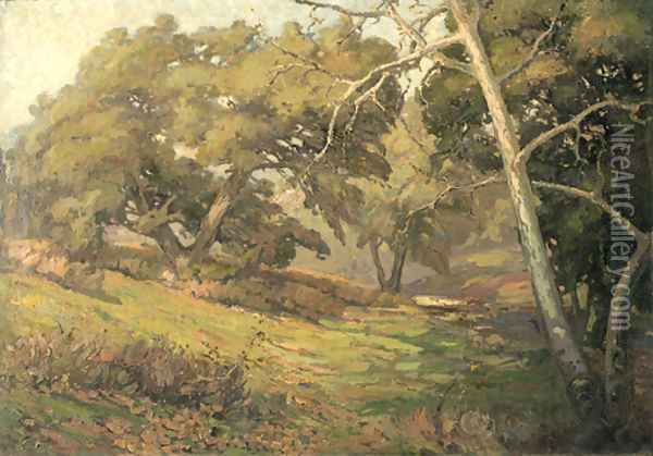 The Oaks Oil Painting - Franz Bischoff