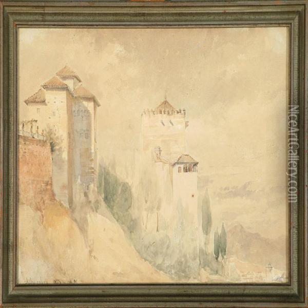 View From Alhambra Inspain Oil Painting - Vilhelm Melbye