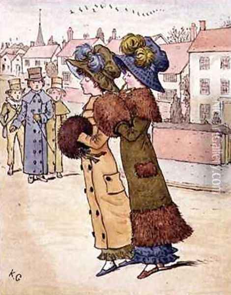 Out for a Walk Oil Painting - Kate Greenaway