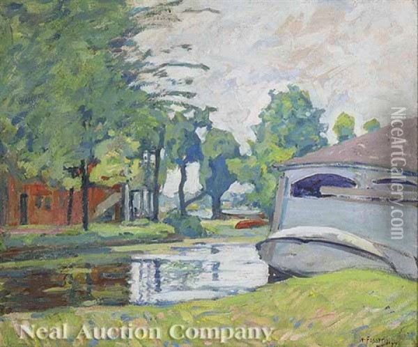 The Canal At Lake Winona Oil Painting - William Forsyth