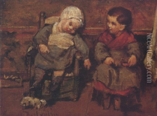 Les Enfants Oil Painting - Marcellin Gilbert Desboutin